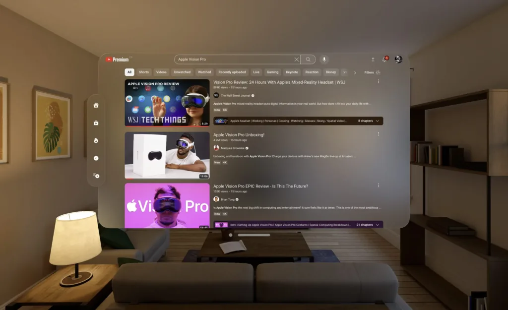 Juno for YouTube: the YouTube app for Apple Vision Pro